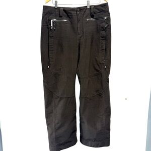 The North Face Ski Snowboard pants black ribbed Corduroy velour women Large GUC